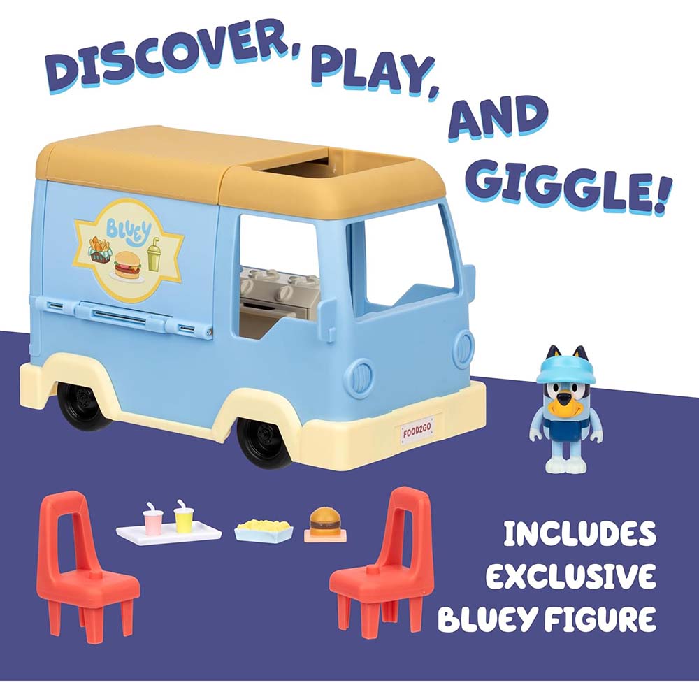 Bluey Let's Play Chef Food Truck – Playset Restaurante Convertible con Figura Exclusiva, sets de juego