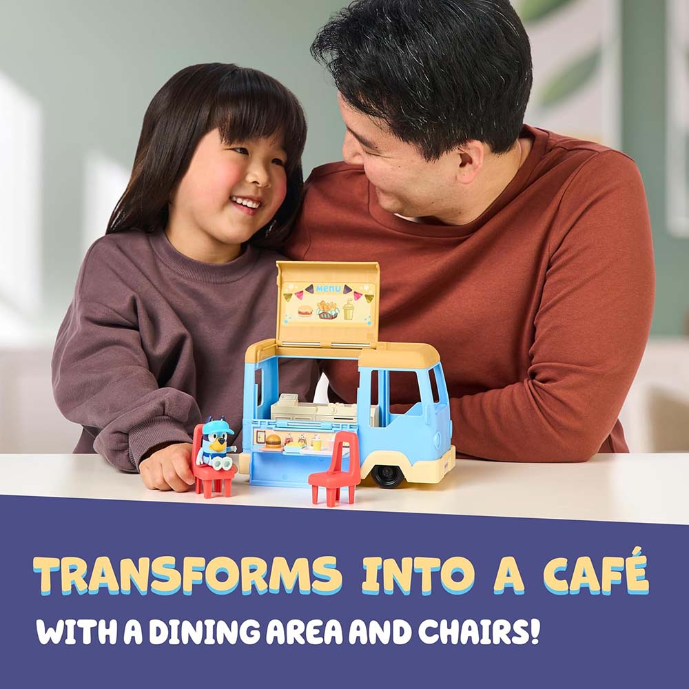 Bluey Let's Play Chef Food Truck – Playset Restaurante Convertible con Figura Exclusiva, sets de juego