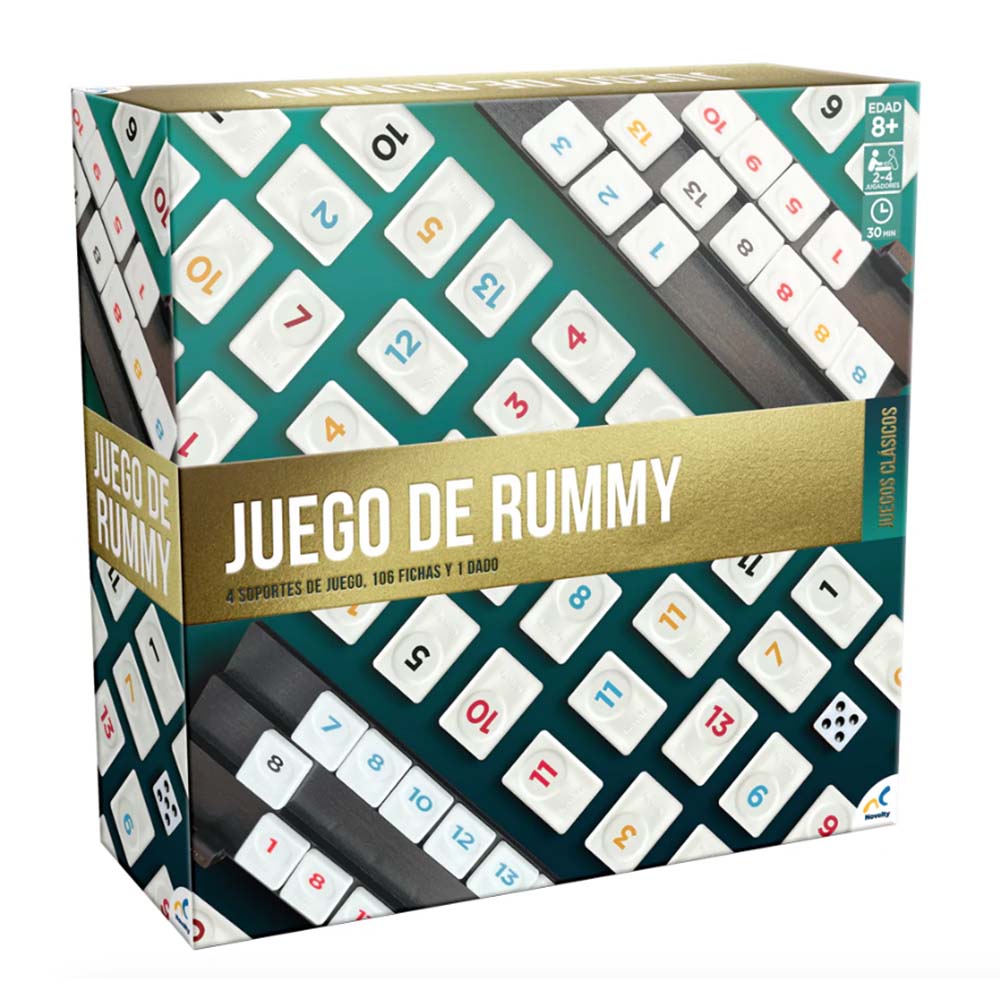 Rummy Jumbo Juego de Mesa con 106 Fichas en Estuche Metálico D-001, juegos de mesa