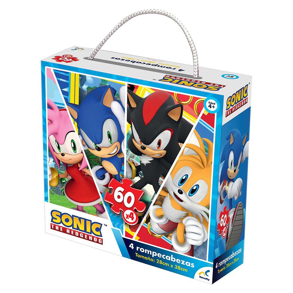 Novelty Rompecabezas 4 en 1 Sonic 60 Pzas x4 Caja de Cartón JCA-3486 - Edad 3+