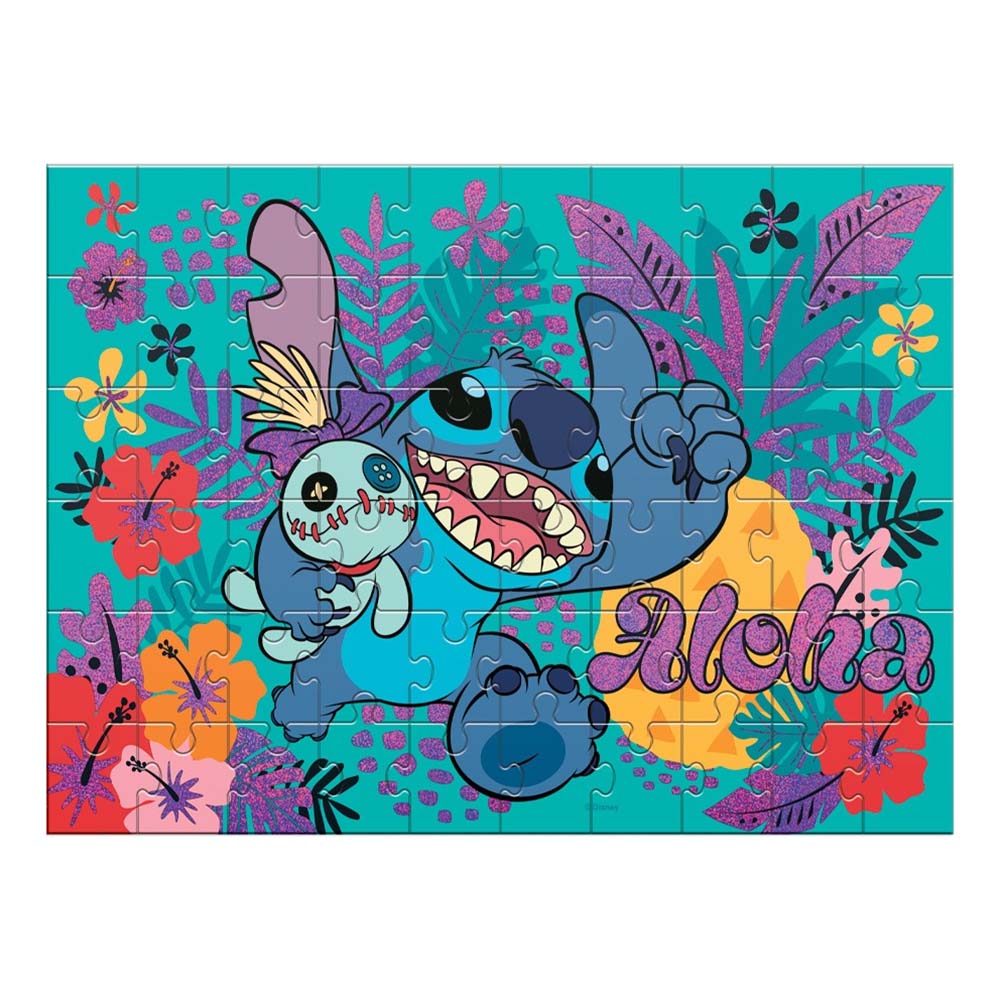Rompecabezas Infantil Stitch 60 Pzs en Cilindro Disney JCA-4644, rompecabezas