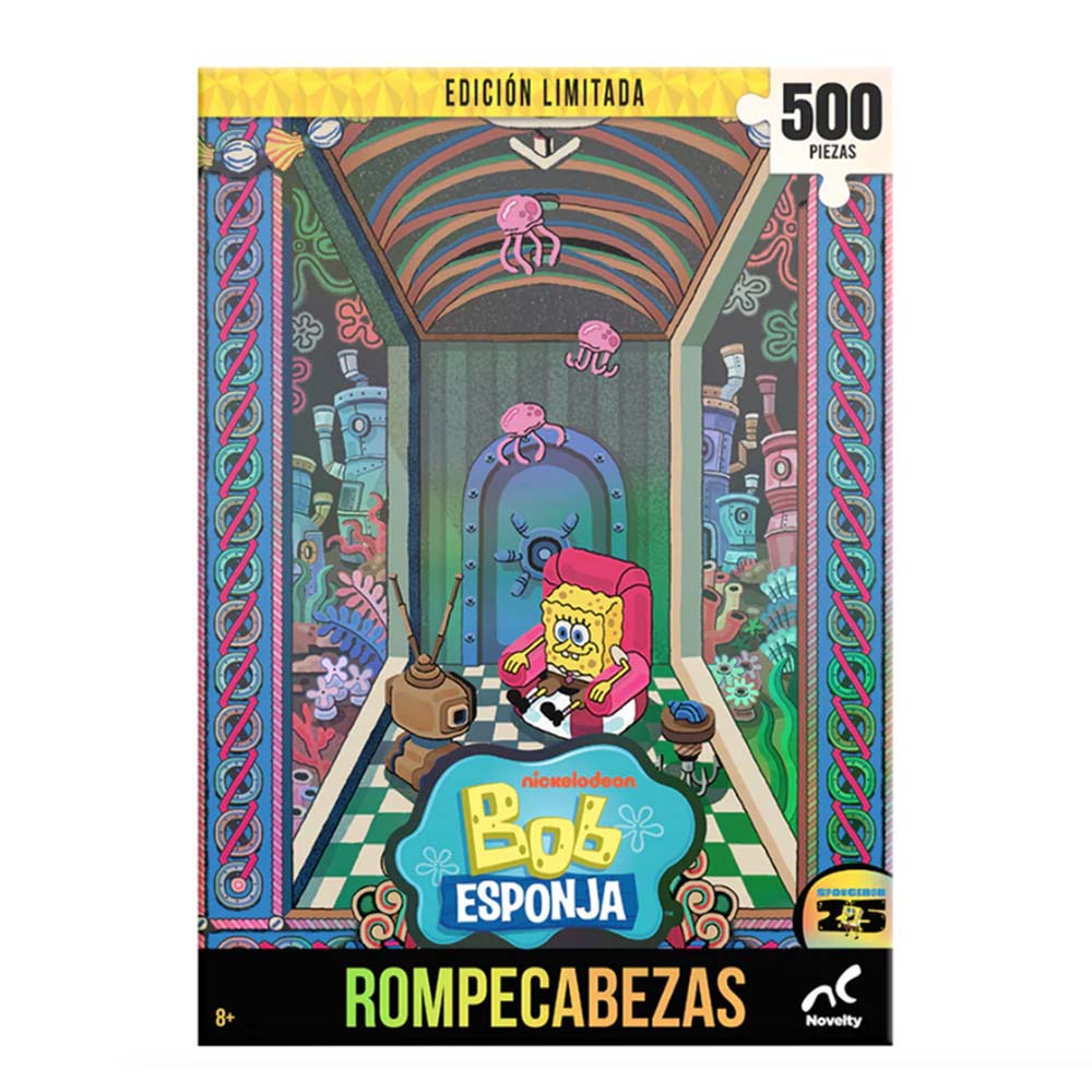 Rompecabezas Edicion Limitada Bob Esponja 500 Pzs Caja Cart JCA-4853, rompecabezas