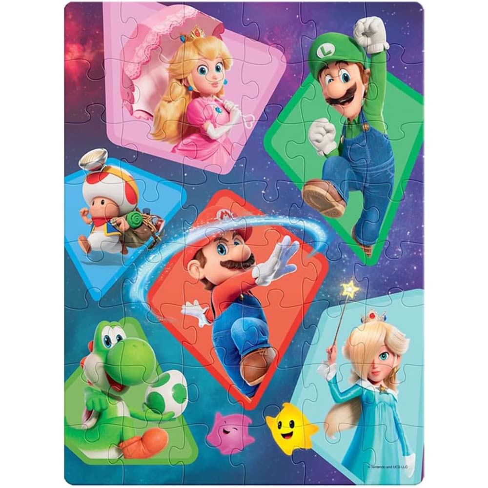 Rompecabezas Mario Galaxy 48 Piezas Bolsa Foil Metalizada JCA-5015, rompecabezas