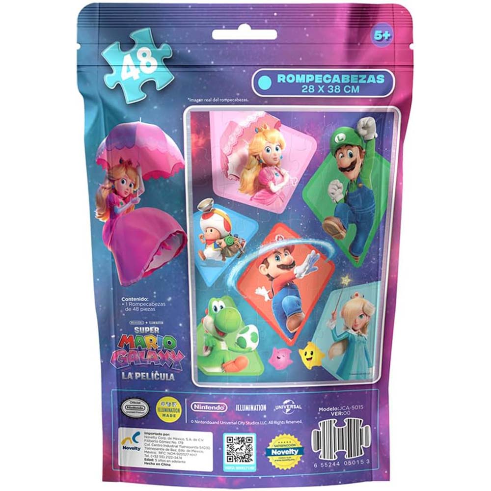Rompecabezas Mario Galaxy 48 Piezas Bolsa Foil Metalizada JCA-5015, rompecabezas