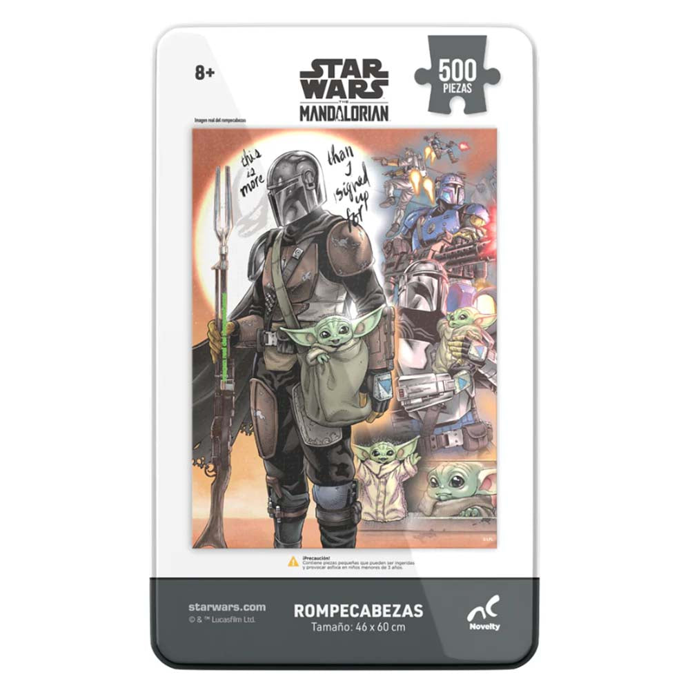 Rompecabezas Star Wars The Mandalorian Tin 500 Piezas JCA-5032, rompecabezas