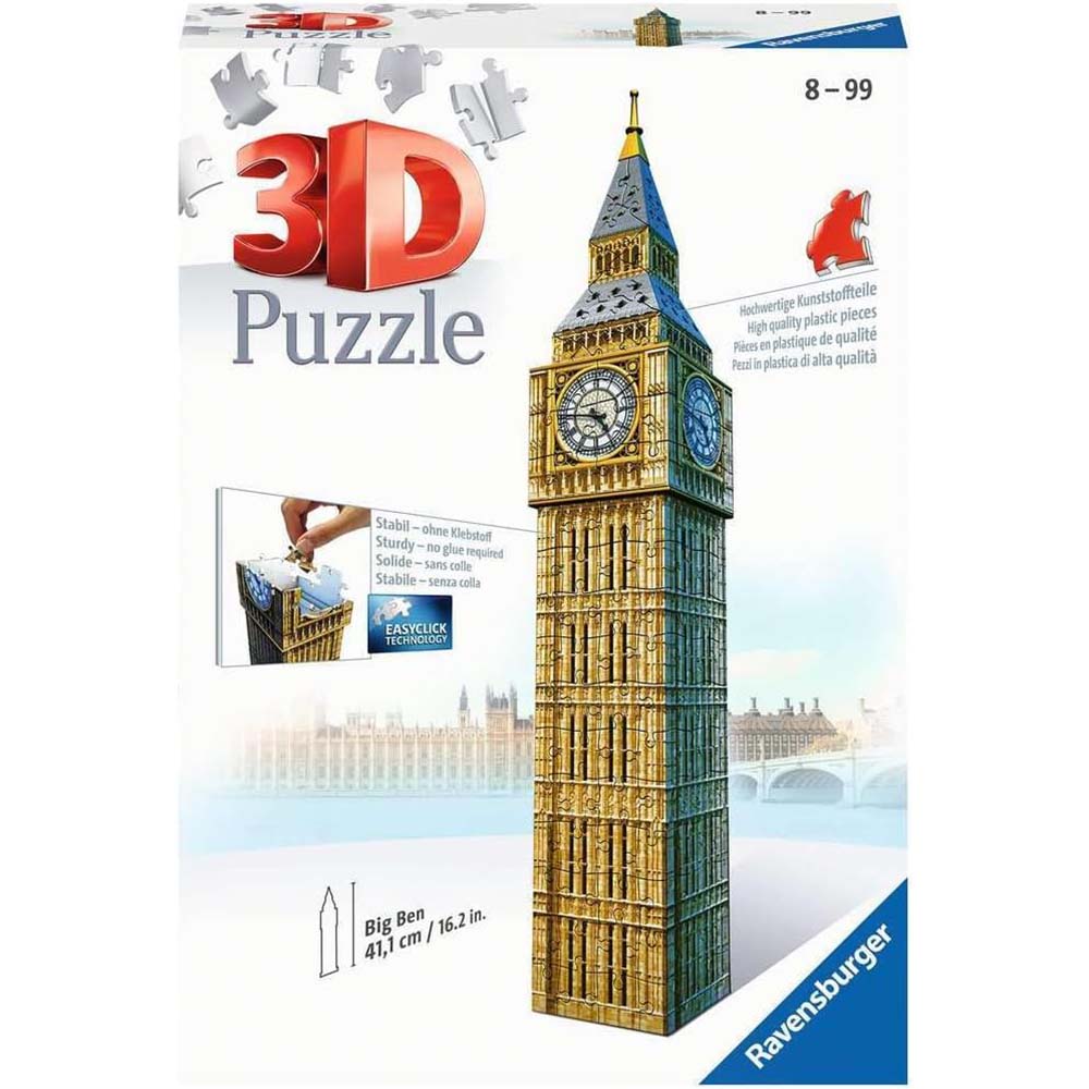 Ravensburger 12554 Rompecabezas Big Ben 3D, rompecabezas 3d