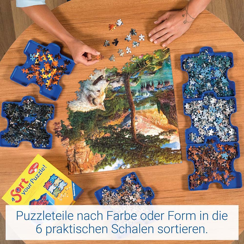 Ravensburger Clasificador y Organizador de Piezas para Rompecabezas, accesorios para rompecabezas