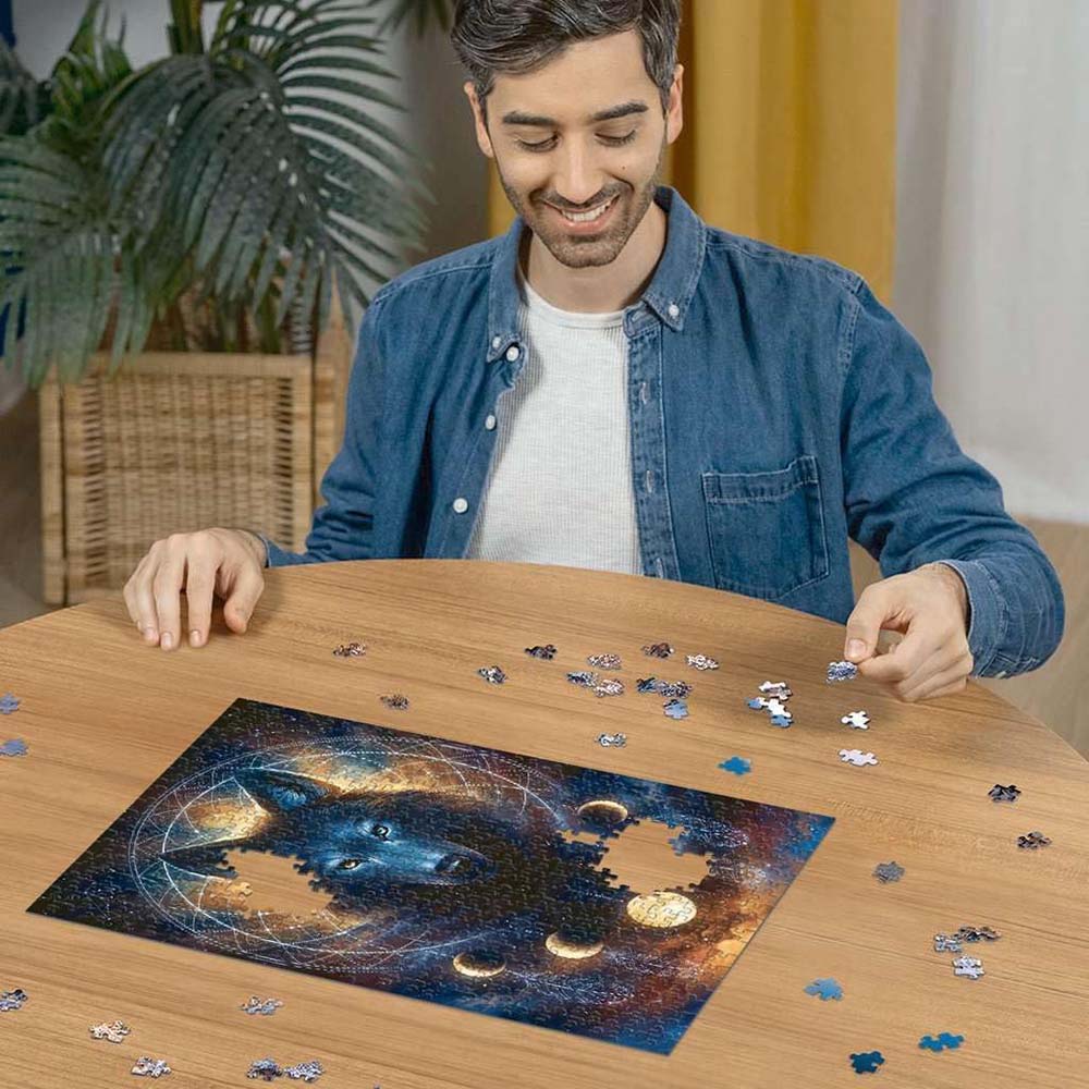 Ravensburger Rompecabezas Lobo Astral Fosforescente 500 Piezas, rompecabezas