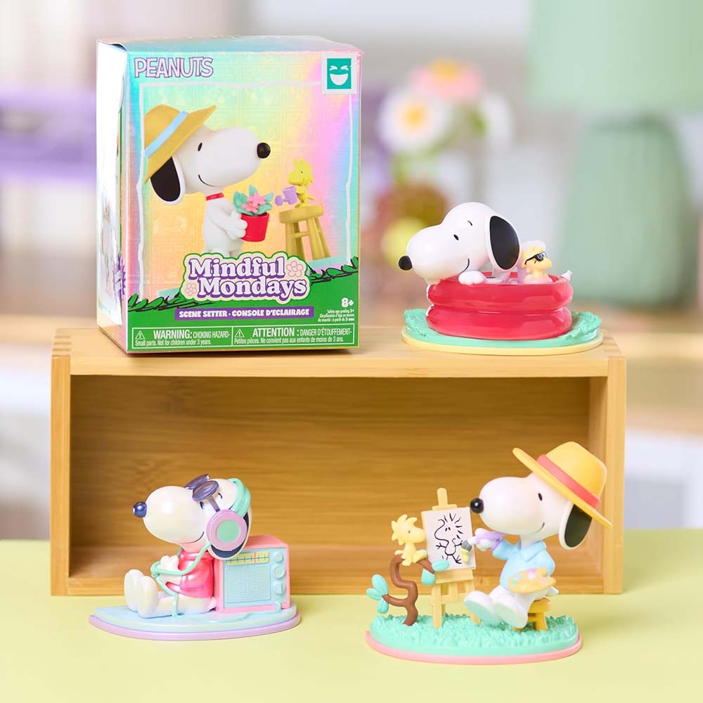 Peanuts Happy Haul Mindful Mondays Figuras Coleccionables Sorpresa con Snoopy y Woodstock, figuras de acción y colección