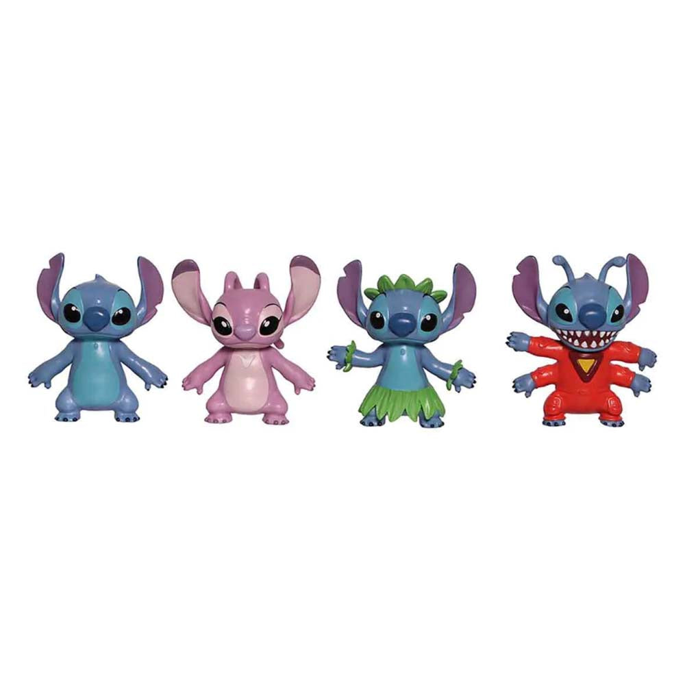 Disney Stitch 4 Pack Figuras Flexibles T300206, figuras de colección
