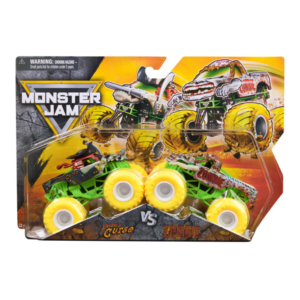 Monster Jam 1:64 Pack Pirate's Curse Vs. Zombie 6064128, camiones de juguete a escala 1:64