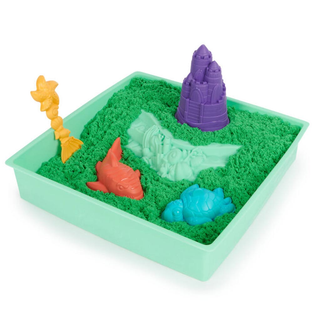 Kinetic Sand Set Castillo de Arena Verde 6067800: Set de masa moldeable - Edad 3+