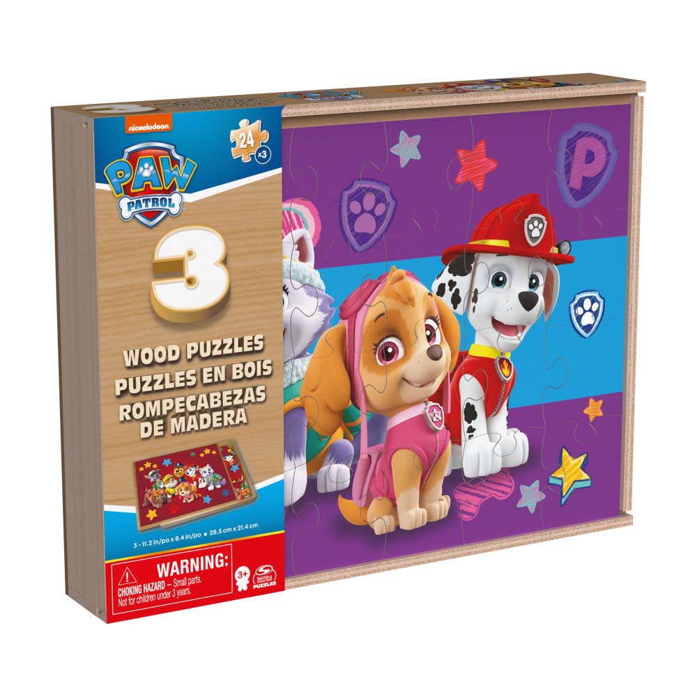 Spin Master Rompecabezas Madera Paw Patrol 3 Pack 6066794 - Edad 3+