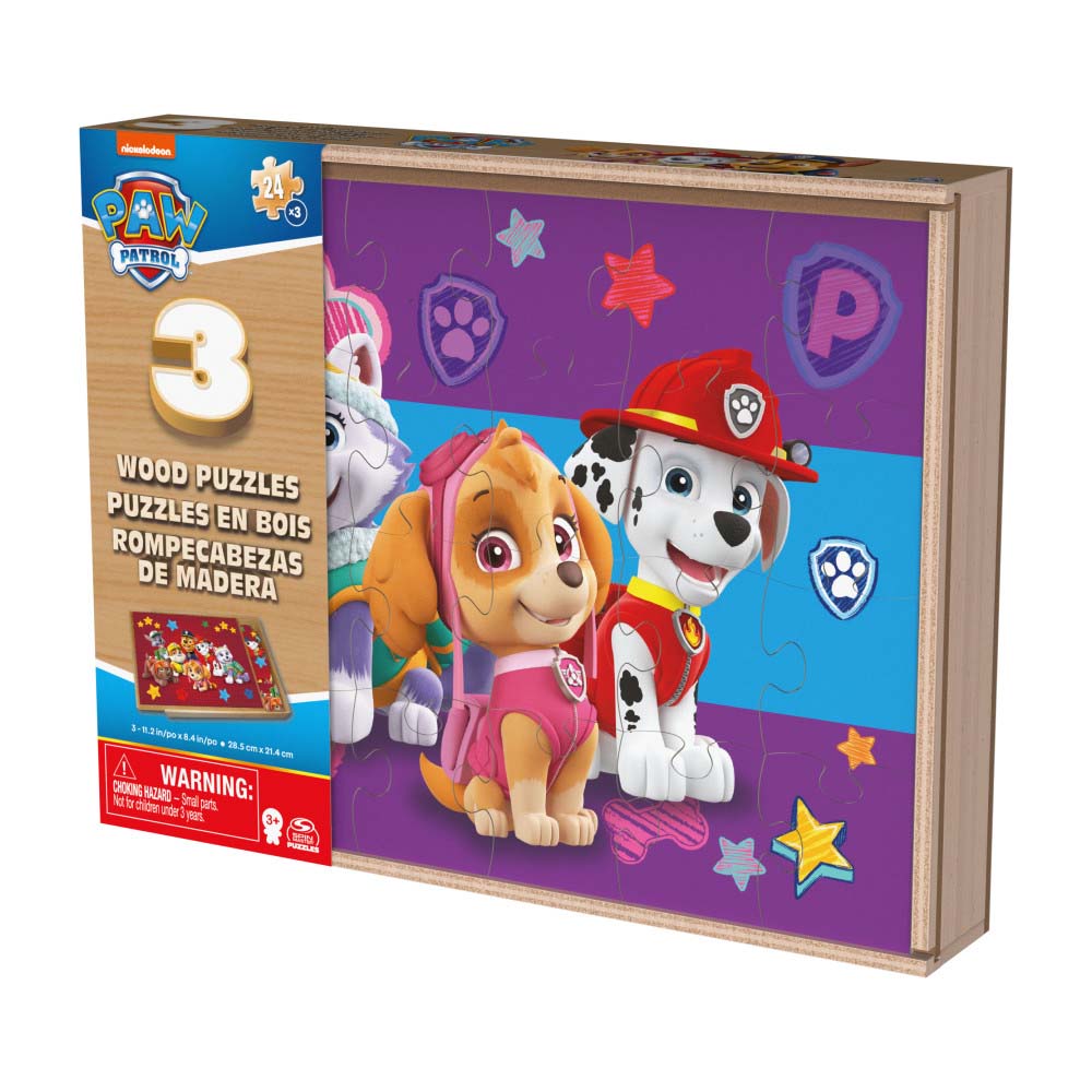 Spin Master Rompecabezas Madera Paw Patrol 3 Pack 6066794 - Edad 3+
