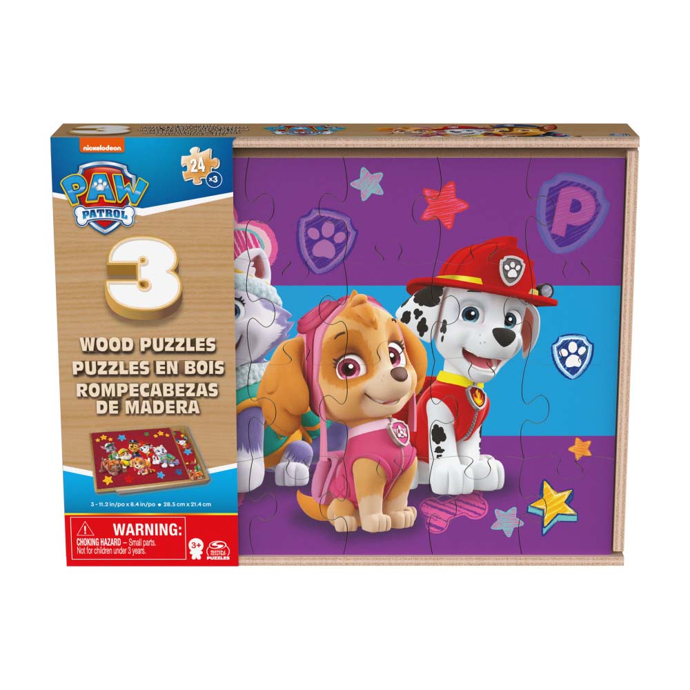 Spin Master Rompecabezas Madera Paw Patrol 3 Pack 6066794 - Edad 3+