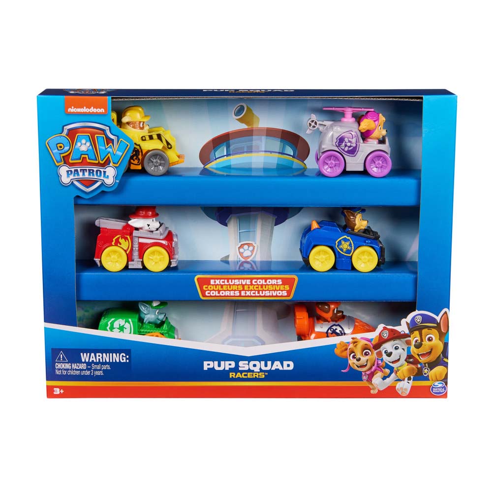 Paw Patrol Squad Racer 6 pack 6070070: Paquete de 6 vehículos - Edad 4+