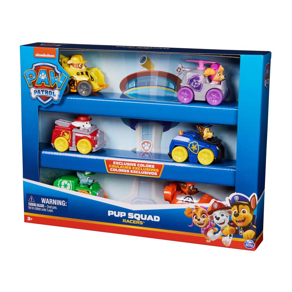 Paw Patrol Squad Racer 6 pack 6070070: Paquete de 6 vehículos - Edad 4+