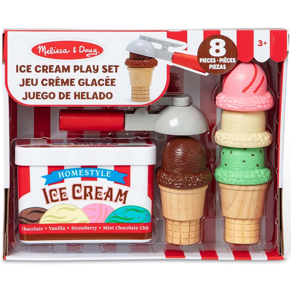 Melissa & Doug Set Heladería de Madera 6073054: Set de cocina de juguete - Edad 3+