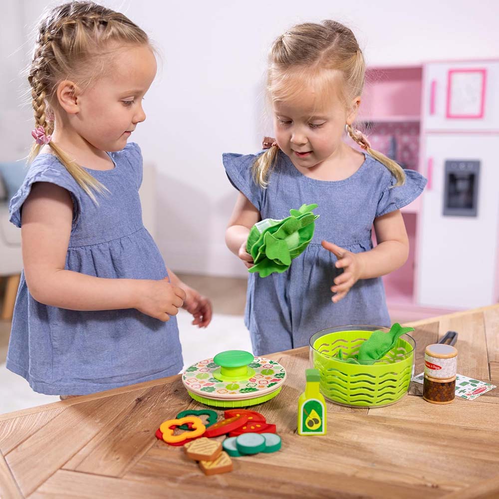 Melissa & Doug Centrifugador de Ensalada 6073133: Set de cocina de juguete - Edad 3+