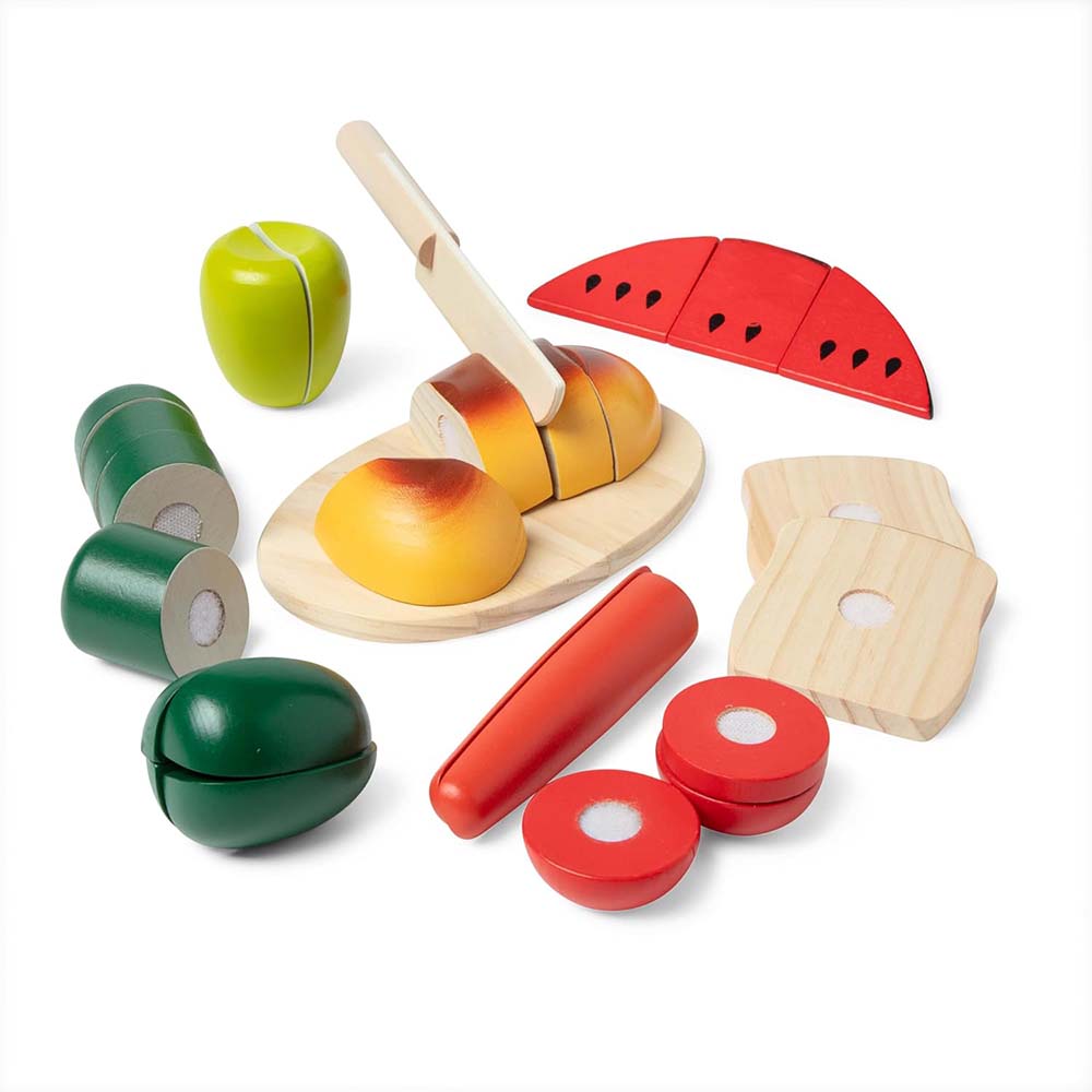 Melissa & Doug Frutas para Cortar 6073949: Set de cocina de juguete - Edad 3+