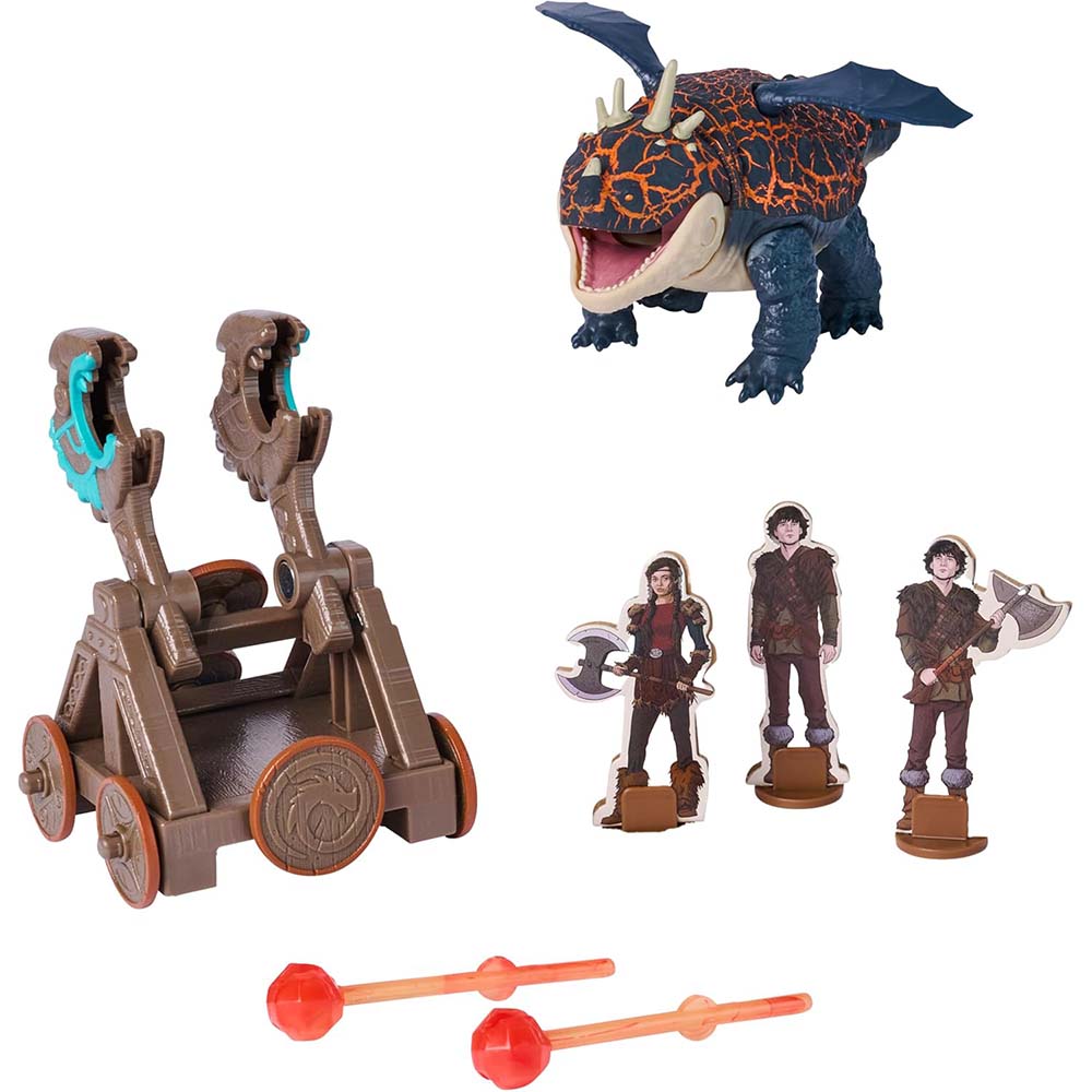 DreamWorks Dragons Prueba de Fuego Blazing Battles Catapult Blast Gronckle Playset 6075575, sets de juego