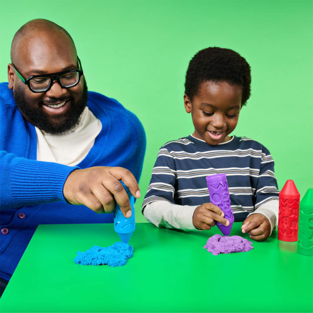 Kinetic Sand Crayón Stamp N’ Roll - Morado 6074974, masas y moldeo