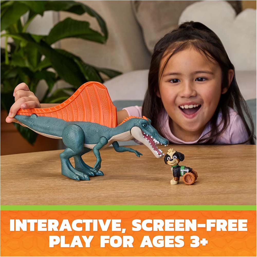 PAW Patrol Dino Movie Set de Juego Rise & Roll Dino con Espinosaurio y Rex 6076188, figuras de colección