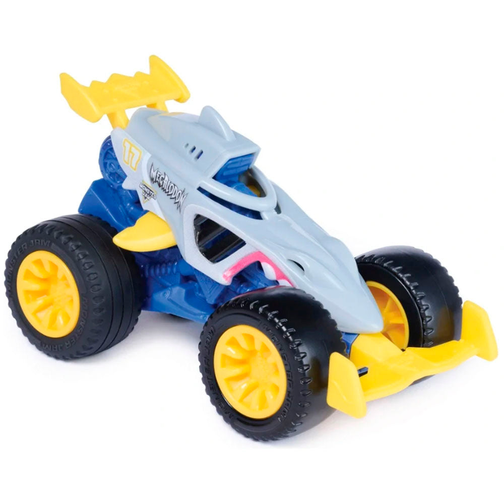 Monster Jam Monster Motors: Megalodon a Escala 1:64 con Impulso de Retroceso - Edad 3+