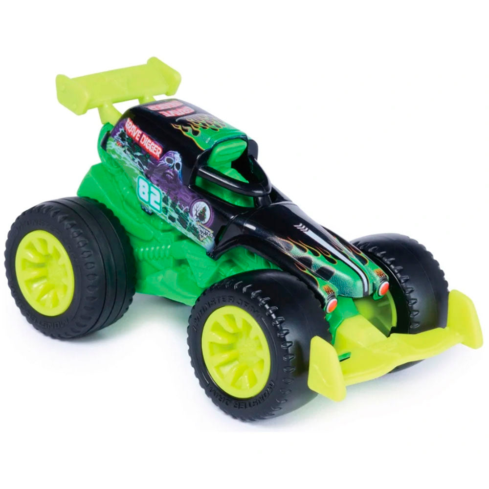 Monster Jam Monster Motors: Grave Digger a Escala 1:64 con Impulso de Retroceso - Edad 3+
