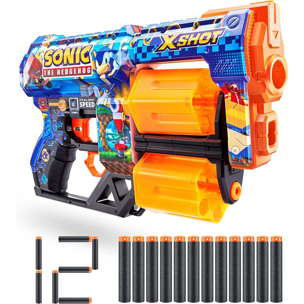Zuru X-Shot XSHOT Skins Dread Foam Blaster Sonic HYPER SPIKE 36583