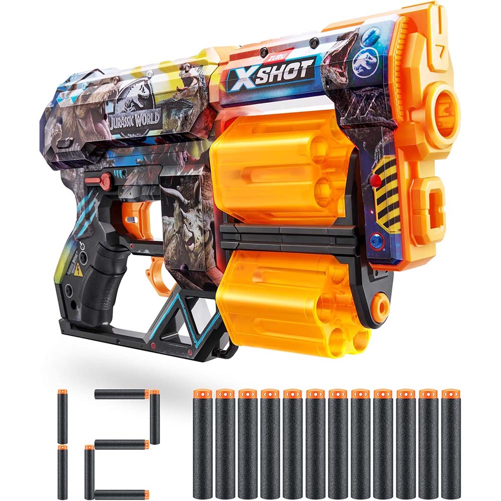 Zuru X-Shot Skins Dread Jurassic World, lanzadores de juguete