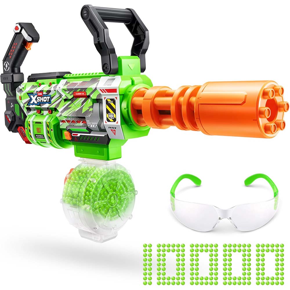 Zuru X-Shot Hyper Gel Glow In The Dark Gatlin, lanzadores de juguete