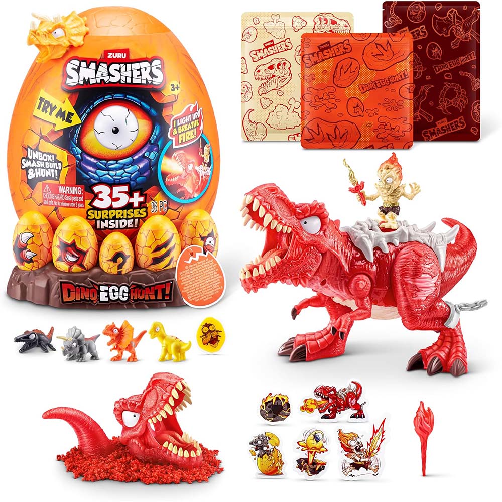 Smashers Dino Egg Hunt Gris, coleccionables sorpresa