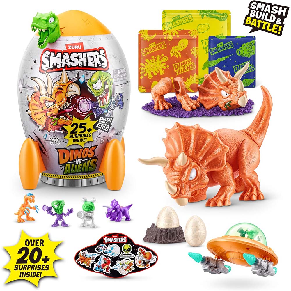 Smashers Dinos Vs Aliens Rocket Verde, coleccionables sorpresa