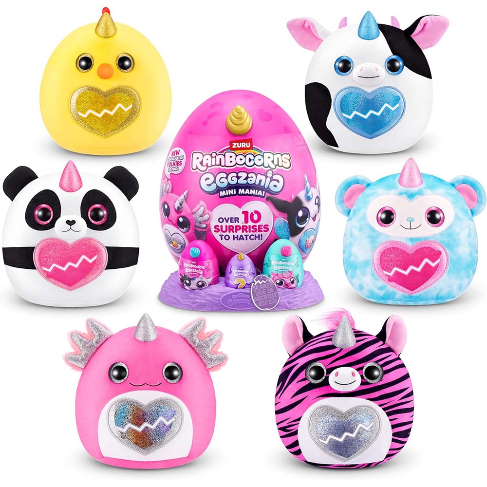 Rainbocorns -Eggzania Mini Series 1 Cuernito Plata 9296, coleccionables sorpresa