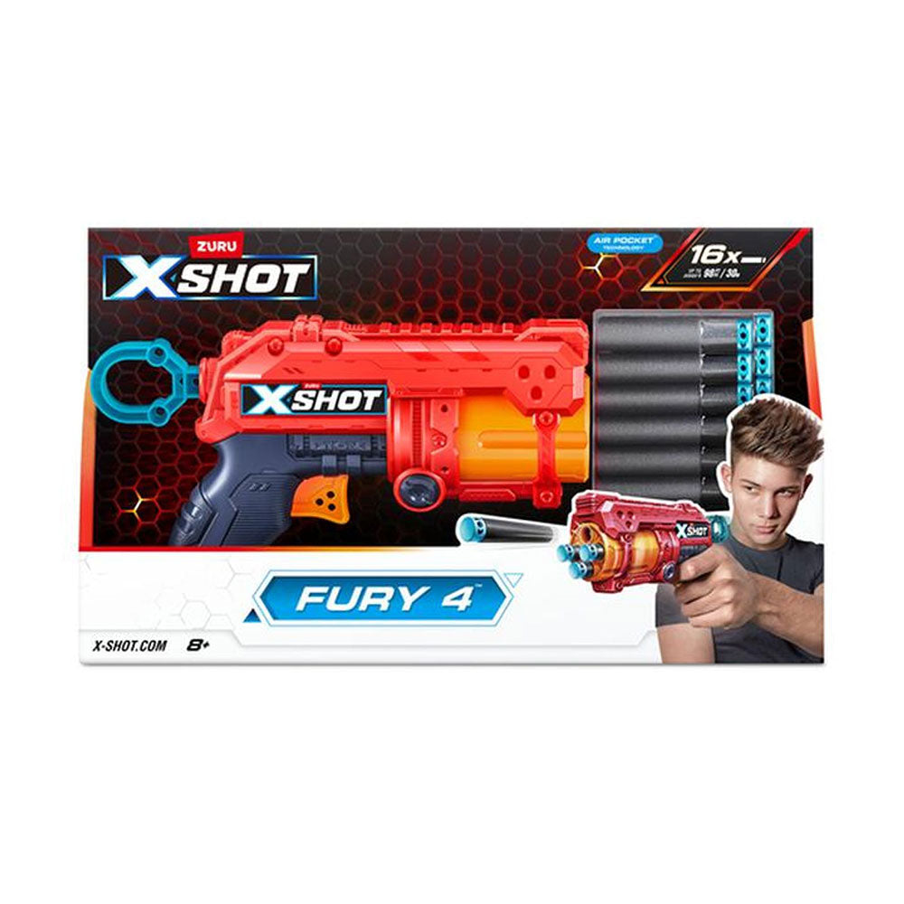 X-Shot Fury 4 Lanzador con 16 Dardos Zuru 36377, lanzadores de dardos