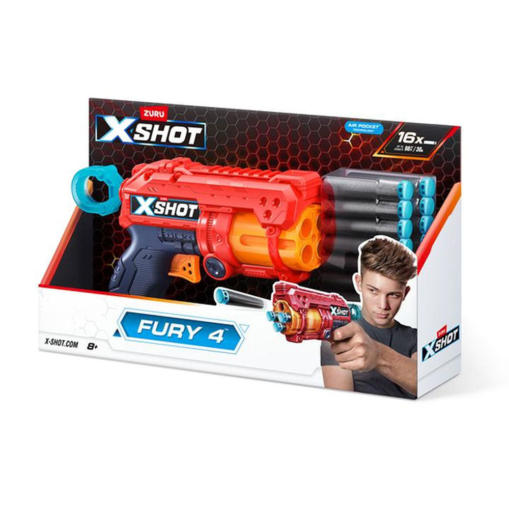 X-Shot Fury 4 Lanzador con 16 Dardos Zuru 36377, lanzadores de dardos