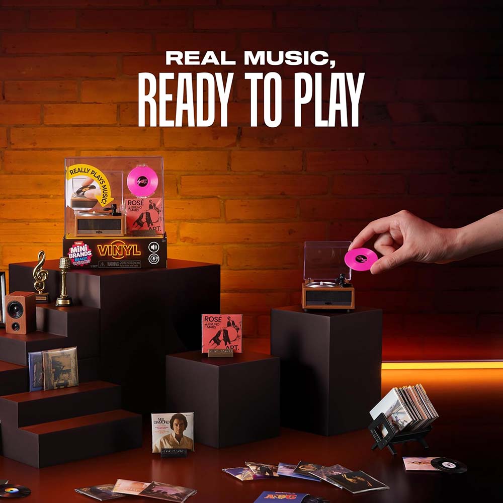 Mini Brands Vinyl Serie 1 – Playset con Reproductor de Vinilos Miniatura, sets de juego