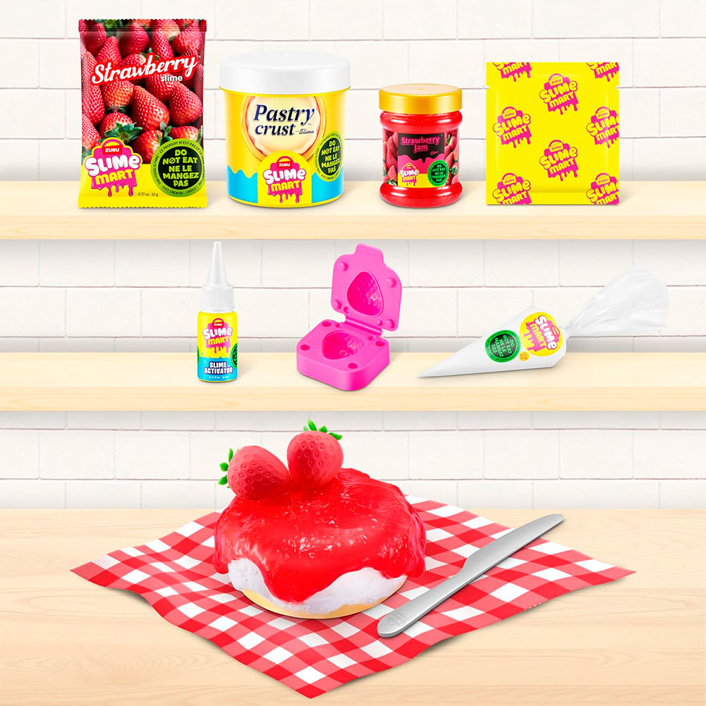 ZURU Slime Mart – Slime Kit - Cheesecake de Fresa, masas y slime