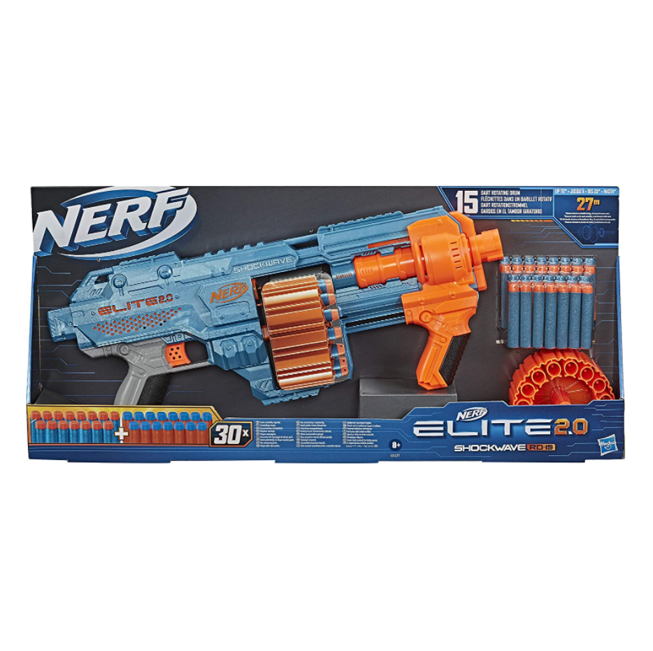 Lanzador Nerf Elite 2.0 Shockwave RD-15 E9527 - Edad 8+