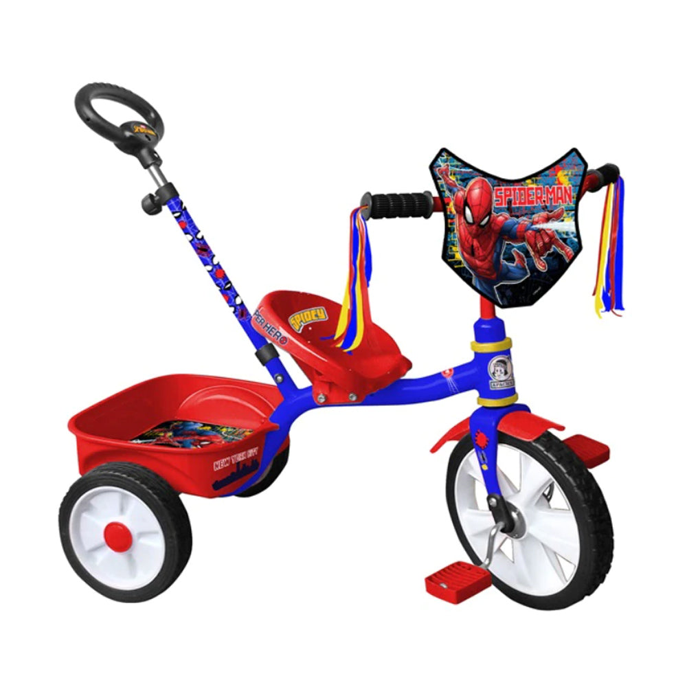 Bicileyca Triciclo Spiderman R12 Con Barra Empuje 280133 - Edad 4+