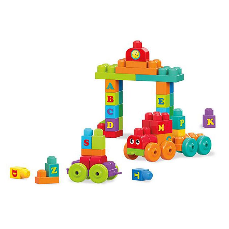 MEGA BLOKS Tren de Aprendizaje (50 Piezas) FWK22: Set de construcción de 50 piezas - Edad 1+