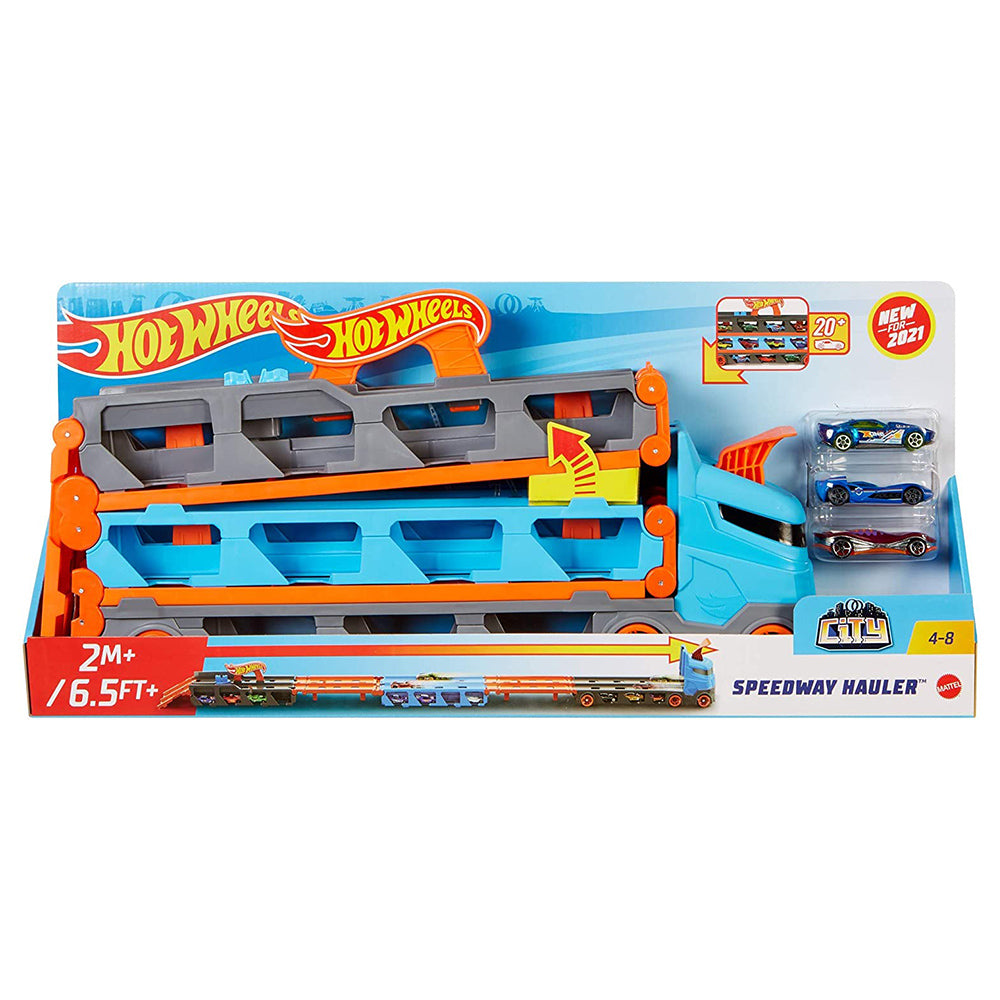 Hot Wheels Remolque Pista de Carreras GVG37 - Edad 4+