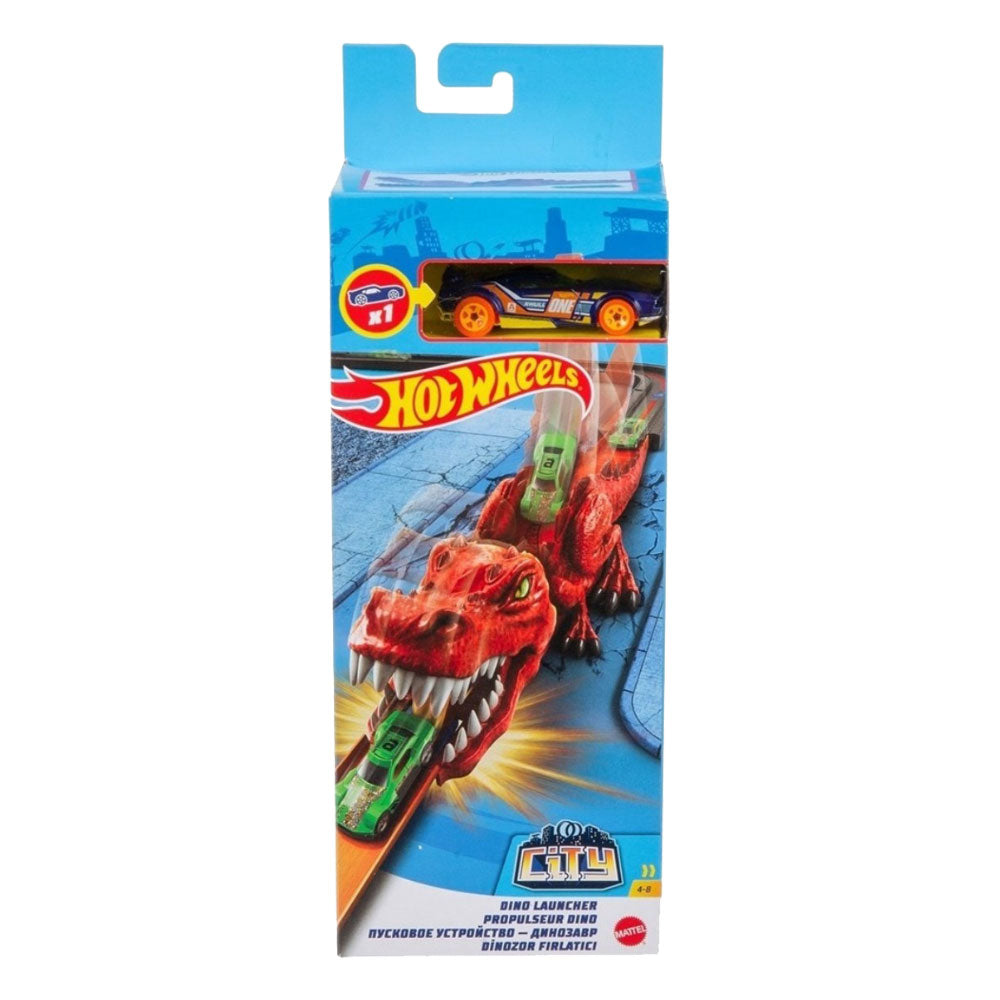 Hot Wheels Lanzadores Nemesis - Dino Launcher GVF41: Pista y set de vehículos - Edad 4+