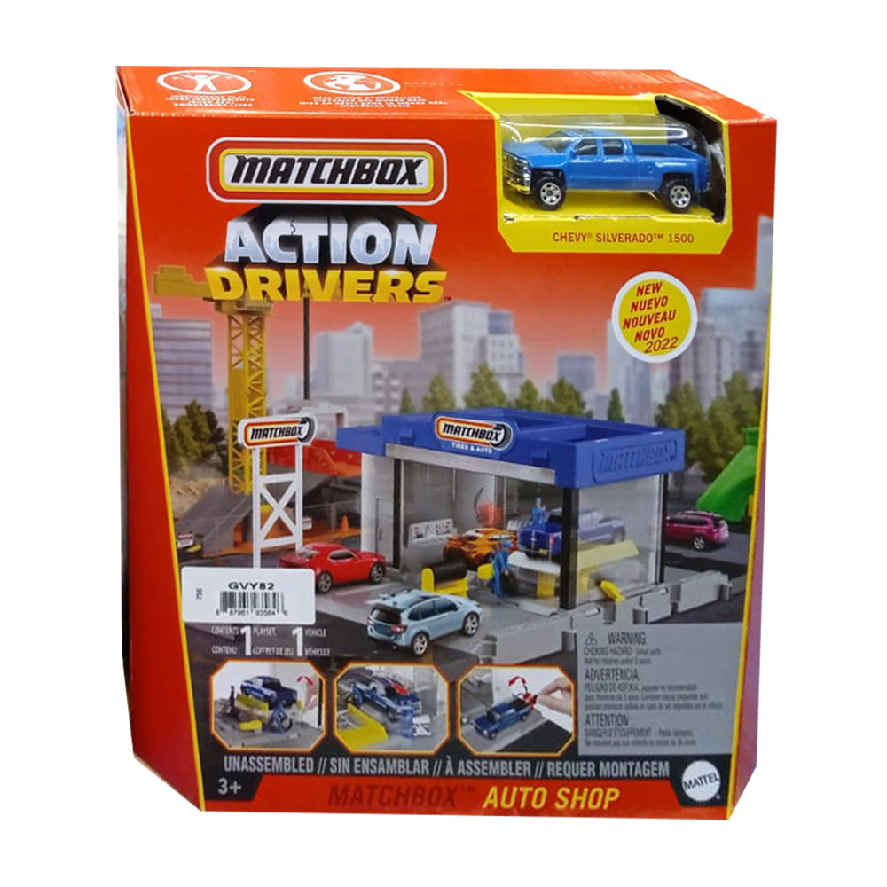 Matchbox Action Drivers - Chevy Silverado 1500 GVY82: Pista y set de vehículos - Edad 3+
