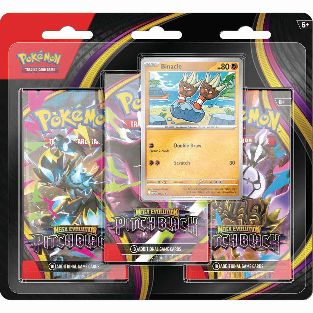 Pokémon TCG: Mega Evolution ME05 - Pitch Black Three-Booster Blister (Cartas en Inglés)