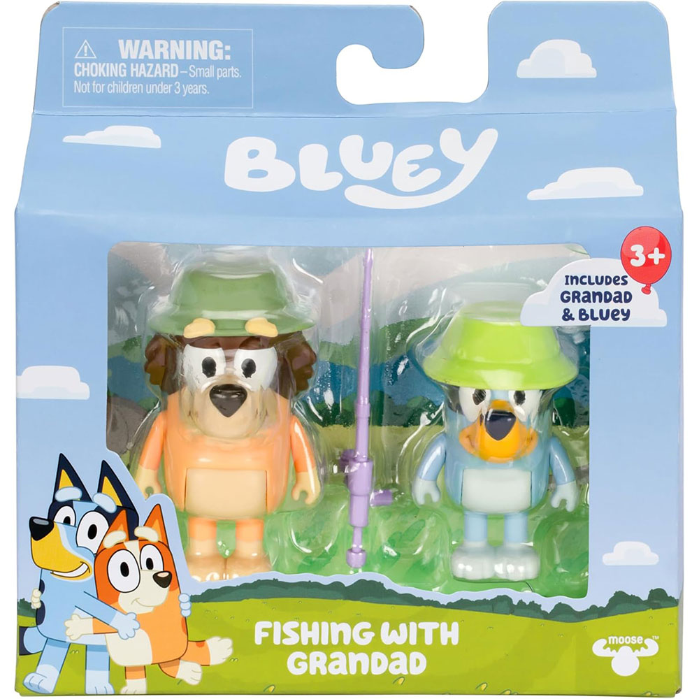 Bluey Figuras 2pk - Fishing with Grandad 87458, figuras de colección