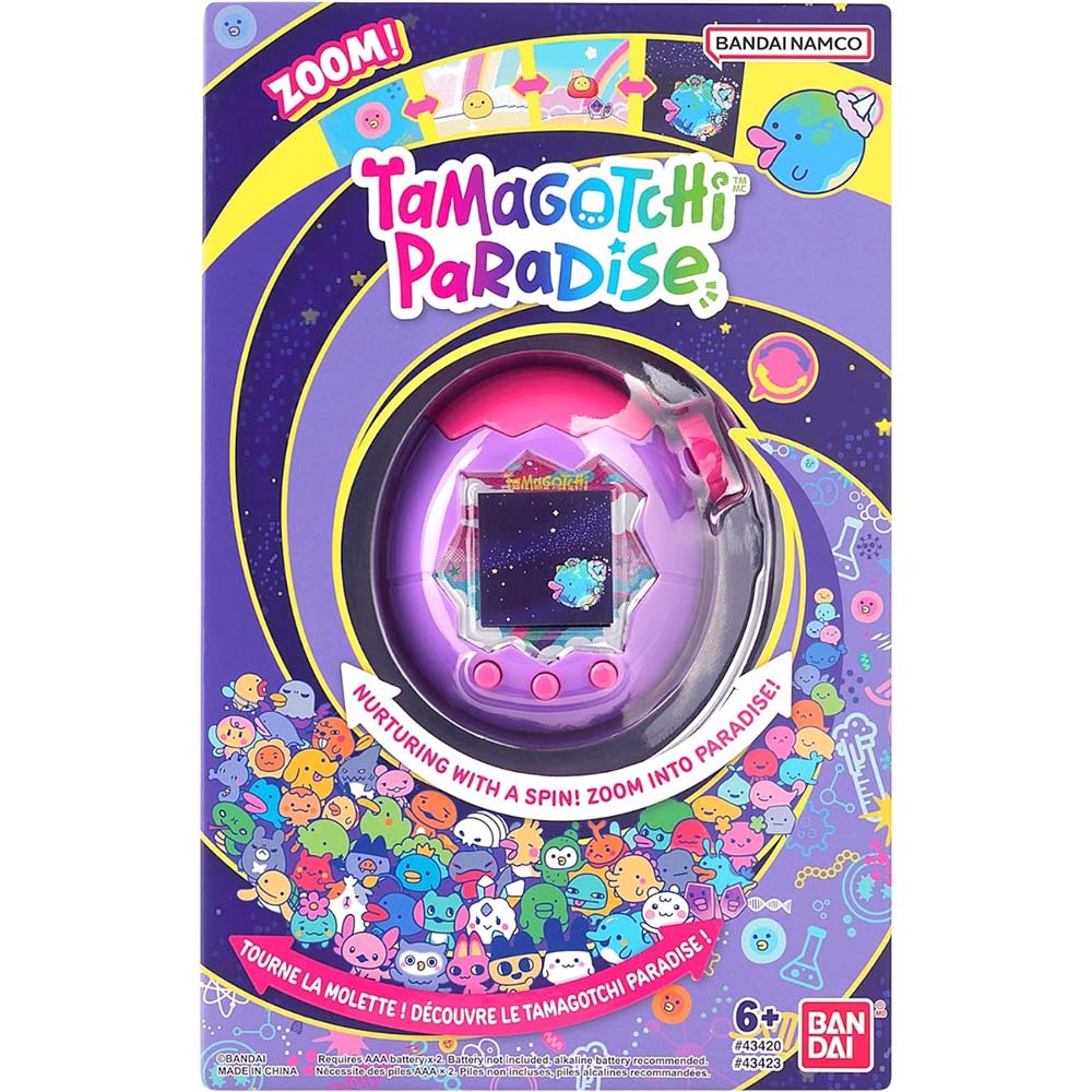 Tamagotchi Paradise Purpura 43420, juguetes interactivos