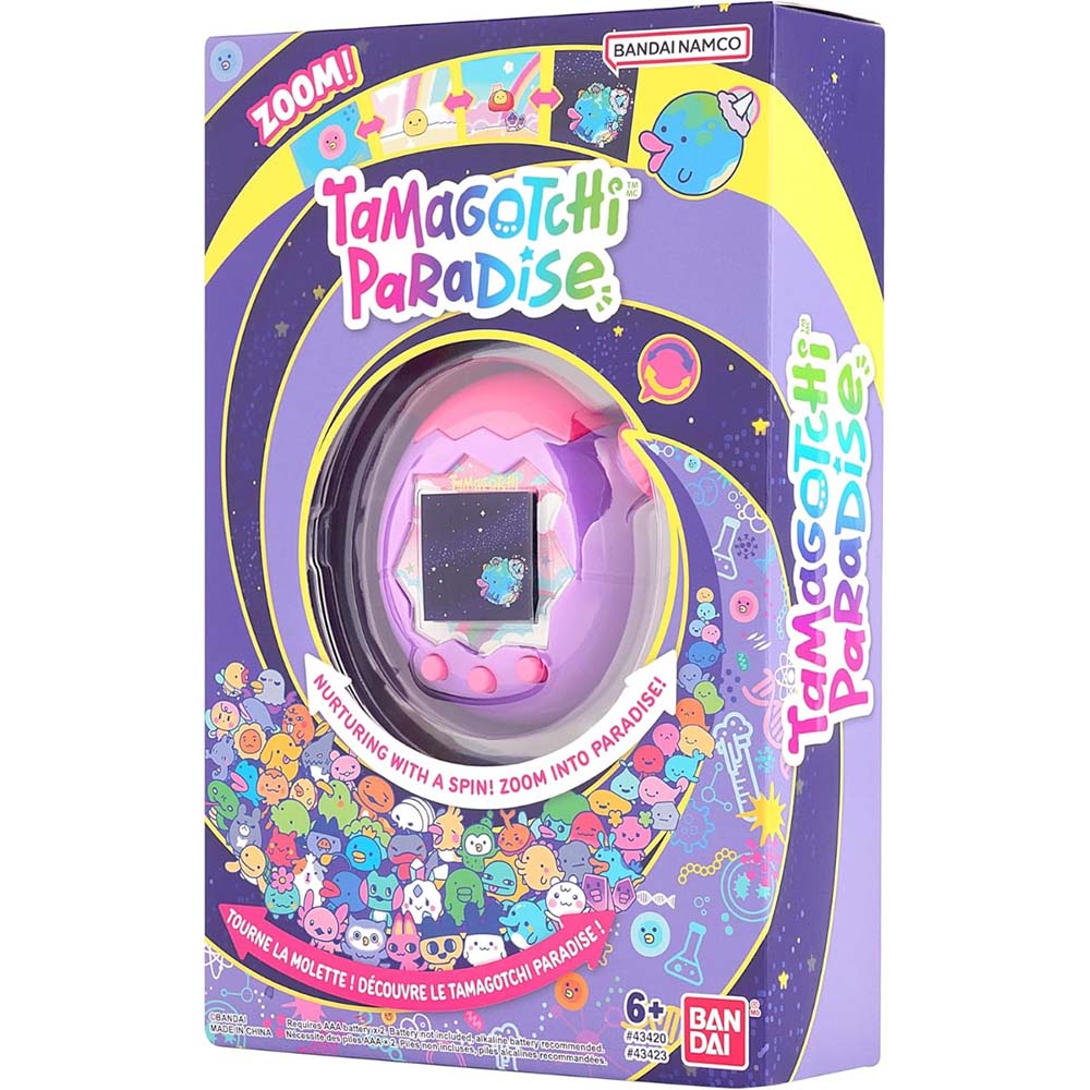 Tamagotchi Paradise Purpura 43420, juguetes interactivos