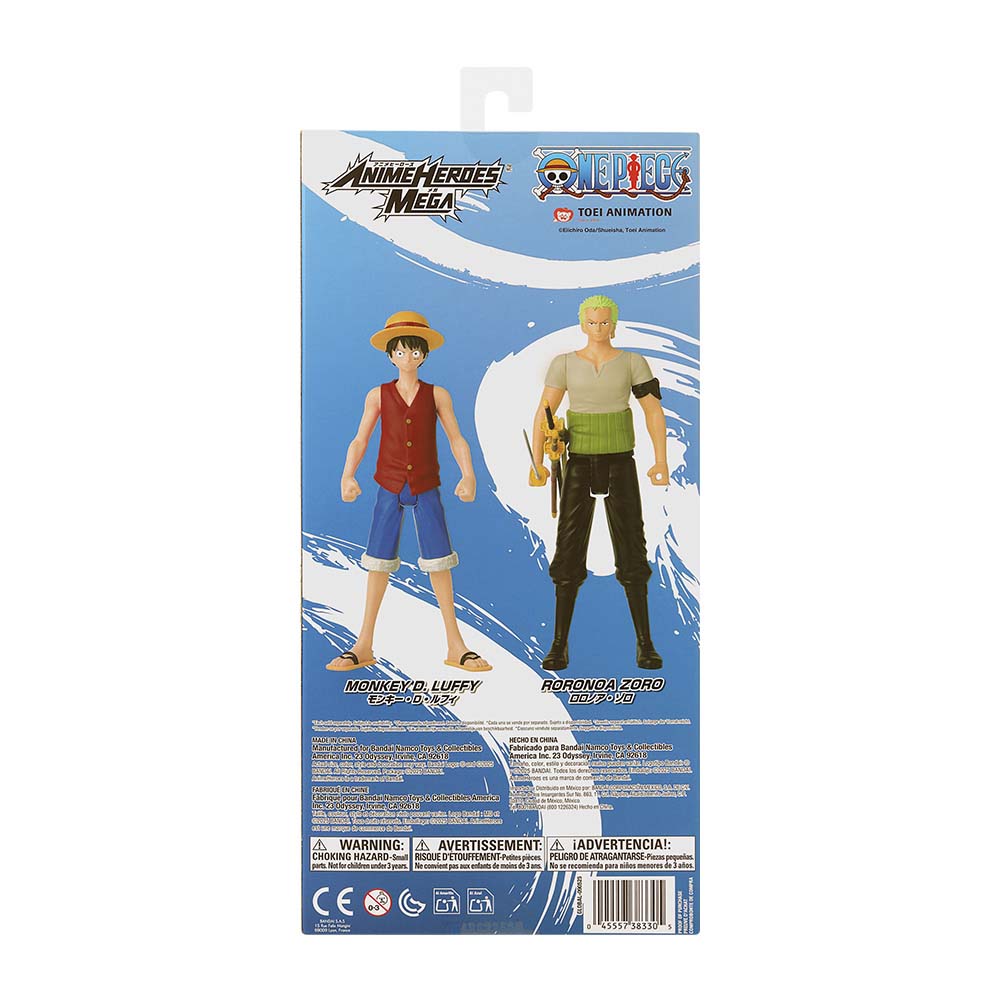 Bandai Anime Heroes Mega One Piece Roronoa Zoro de 30 cm, figuras de acción